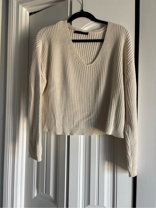 Jenny kayne Sweaters - Re/Done Cream V-Neck Ribbed Sweater